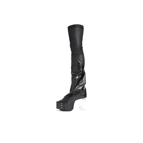 RICK OWENS совместный бренд Over The Knee Botинки Черные Мужские