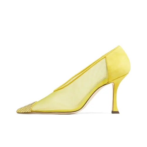 Jimmy Choo Zhou Yangjie Nicole Узкий каблук Высокие каблуки 9 см Женские Желтый