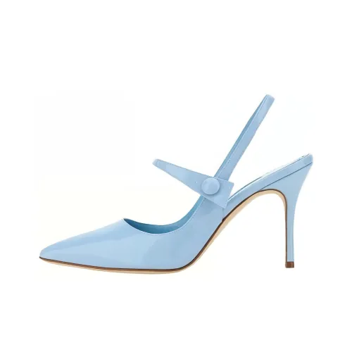 MANOLO BLAHNIK Узкий каблук Высокие каблуки 9 см Женские Синий