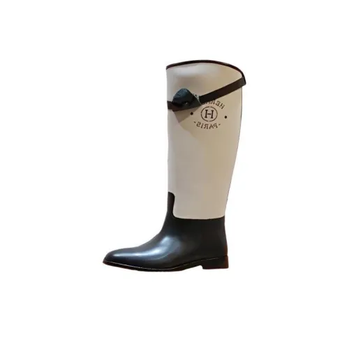 HERMES Колено Высокие сапоги Женские Белые Черные