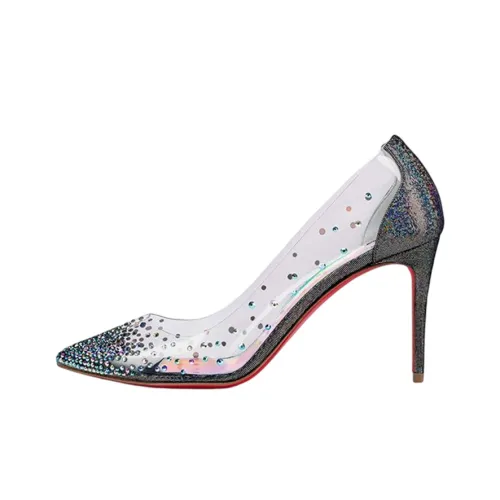 CL LUBOTING Degrastrass Узкий каблук Высокие каблуки 8,5 см Женские Серебряный