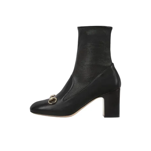 GUCCI Bootie с застежкой Horsebit 7,5 см женский черный