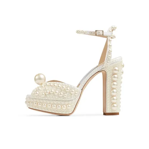 Jimmy Choo Грубый каблук Высокие каблуки Женские Белые