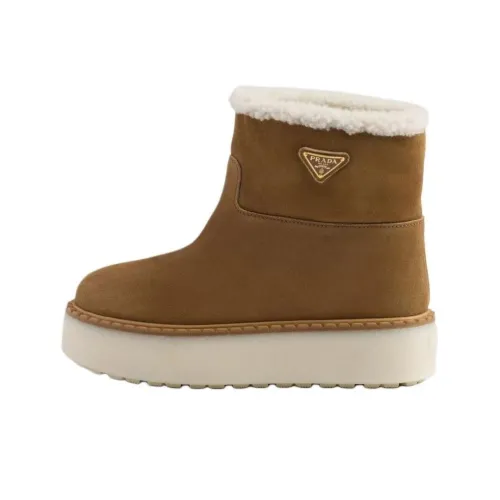 PRADA Короткие Сноубутсы Женские Коричневые