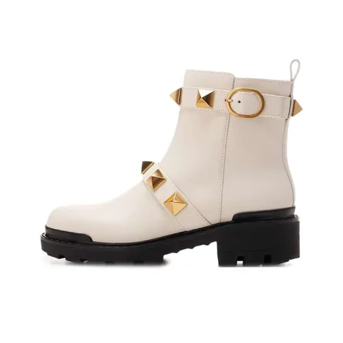 Валентино Роман Студ Гаравани Ботильоны Женские Белые