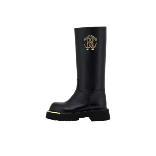 Roberto Cavalli Женские высокие сапоги до колена черные