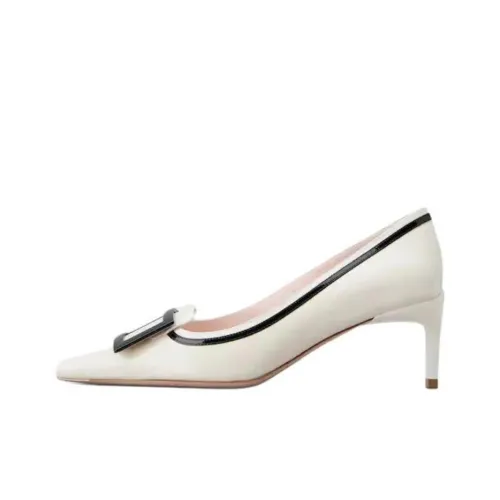 Roger Vivier VIV' Canard Узкий каблук Высокие каблуки 5,5 см Женские Белый Черный