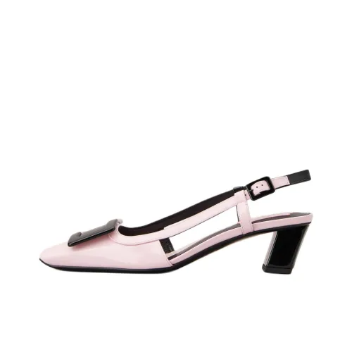 Roger Vivier Belle Vivier Квадратный каблук Высокие каблуки Женские Розовый