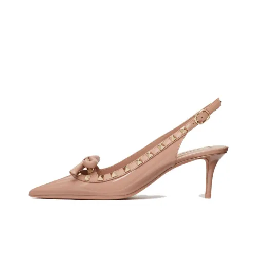 Valentino Rockstud Узкий каблук Высокие каблуки 6 см Женские Коричневый Розовый