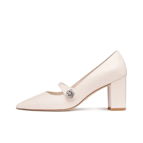 Stuart Weitzman SW Грубый каблук Высокие каблуки 7,5 см Женские Белые