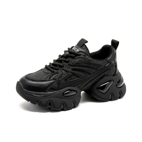 Satchi Low Топ Толстая подошва Кроссовки Женские Черные