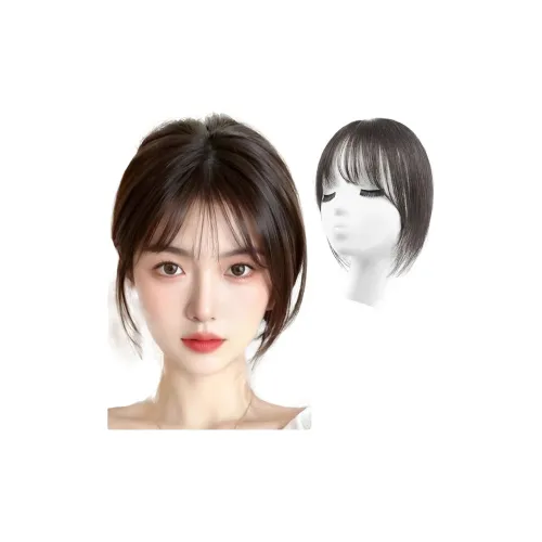 MUYAN Wispy Bangs Wig PIECES Женские Natural Mocha Короткие Прямые Волосы