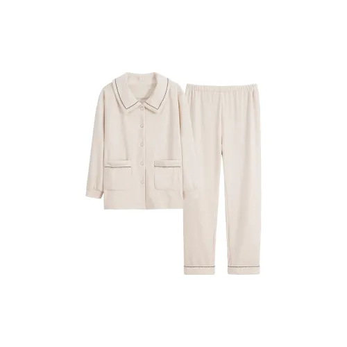 Sha Qian Пижамный комплект женский цвет экрю