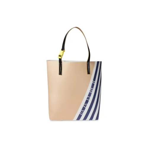 MARNI ПУ (полиуретан) Тоут Сумка Сумка для покупок Сумка на плечо Мужская Бежевая и Синяя