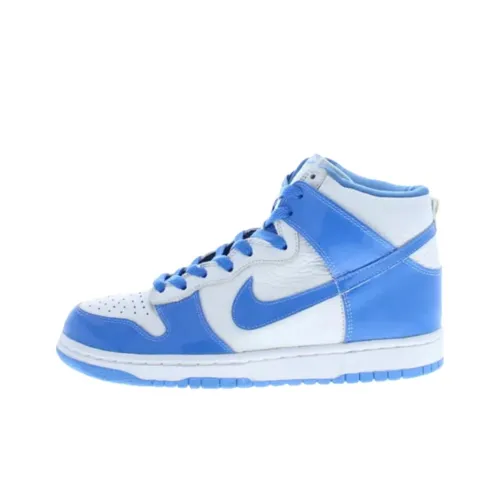 Nike Dunk High Slip Resistant Abrasion Resistant High Топ Скейтборд Кроссовки Мужские Синие Белые