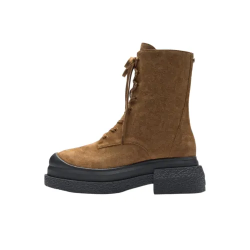 Stuart Weitzman SW Charli Короткий Мартин Ботинок 4CM Женский Коричневый