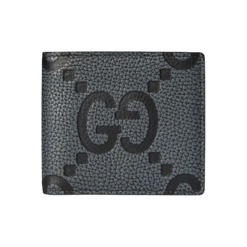 GUCCI Jumbo GG GRAIN LEATHER Кошелек Мужской Темно-серый