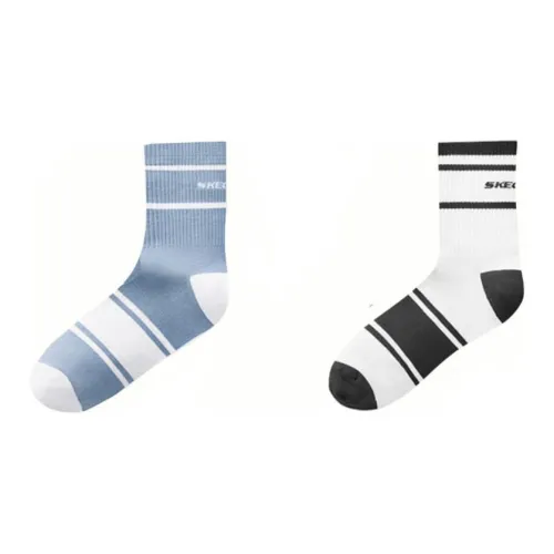 Skechers Sports Alliance Series 2 Pack Белый/Haze Синий/05PW Мужские носки до икры MID