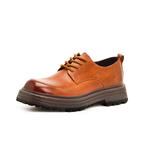BULLKVIE Мужские повседневные туфли Low Top Желто-коричневые Мужские