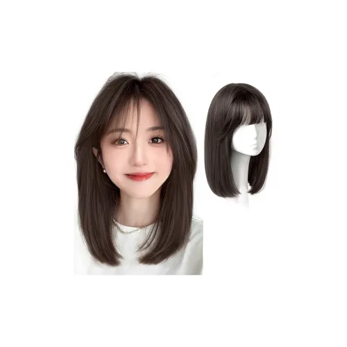 MUYAN Легкие челки Короткие волосы Боб Каскад Женская Перука Высокая температура Пряженные Короткие Прямые волосы