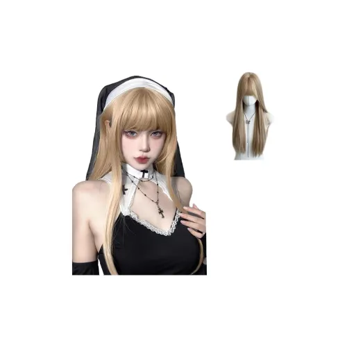 UMIFFA Длинные прямые парики для волос белый золото 58 см