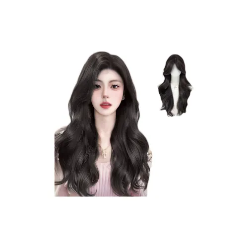 UMIFFA The Длинные Локоны OF Бровей Разделены на Большие Волны Длинная Перука для Женщин Темный чайный Холодный коричневый