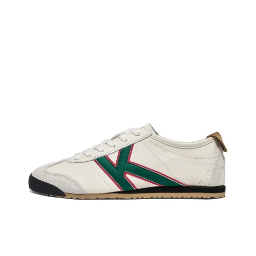 KAPPA Спина к Спине Устойчивость к Сцеплению Устойчивость к Износу Низкий Топ Скейтборд Кроссовки Унисекс Белый Зеленый