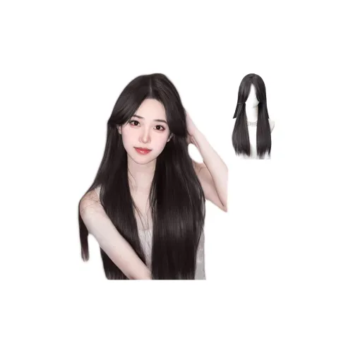 UMIFFA Средний Часть OF The Eight Персонаж Bangs Черный И Длинный Парики Темный чайный