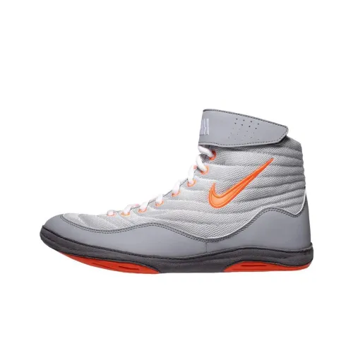 Nike Inflict Slip-Resistant Abrasion-Resistant High Top Training Shoes Men's Gray Orange Найк Инфликт Антизлипный Устойчивый к Износу Высокий Топ Тренировочные Кроссовки Мужские Серый Оранжевый