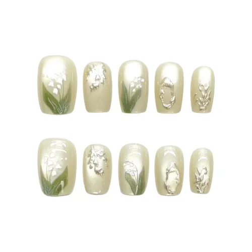 Song Biography Свежий Ландыш 3D-эффект Осветляющий Nail Art 15mm Короткий LADDER