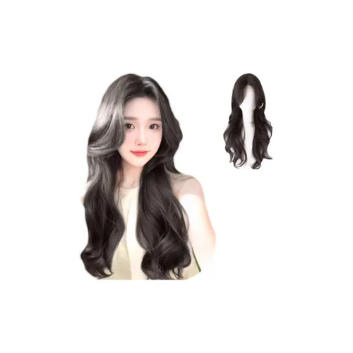 UMIFFA The Длинные Локоны OF Бровей Разделены на Большие Волны Париков Темный Чай Холодный Коричневый