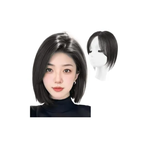 MUYAN Full Натуральный Волосы Патч с игольчатым прикреплением Парики для женских Натуральный Мокко Короткие Прямые волосы