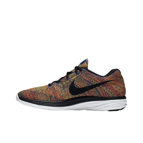 Nike Flyknit Lunar 3 Slip-Resistant Abrasion-Resistant Low-Top Беговые кроссовки Унисекс Синий Черный