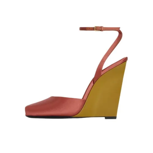 SAINT LAURENT Scandale Клиновидный каблук Высокие каблуки 11 см Женские Темно-ржавый