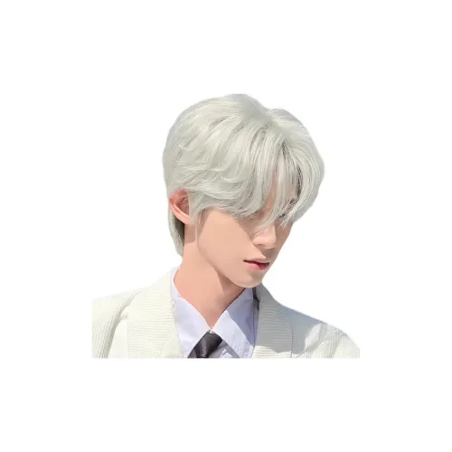 UMIFFA Белый золотой Men's Differential Crushed Lid Парики Белый