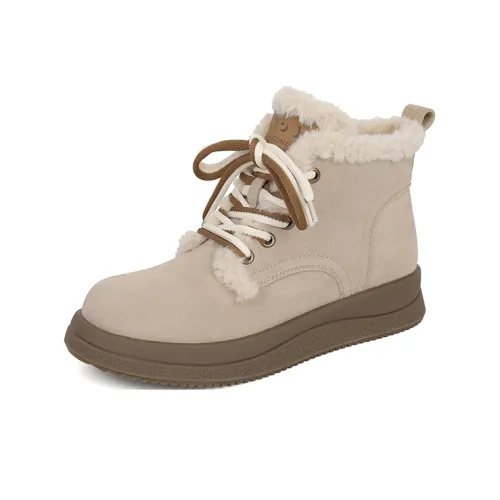 JOSINY Термический Увеличение Высоты Устойчивый к Износу Противоскользящий Короткие Снежные Ботинки Женские CAMEL
