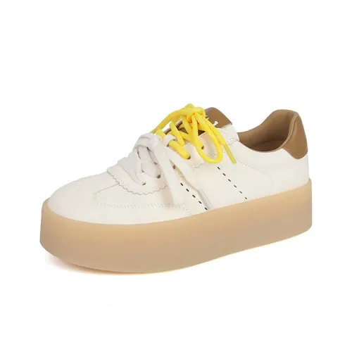 JOSINY визуально увеличивает рост Низкие кроссовки для скейтбординга Женские Бежевый хаки