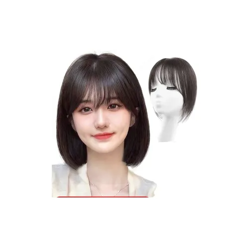 WANWANFENG Французский Liu Hai Парики Естественный Мокко 25 см