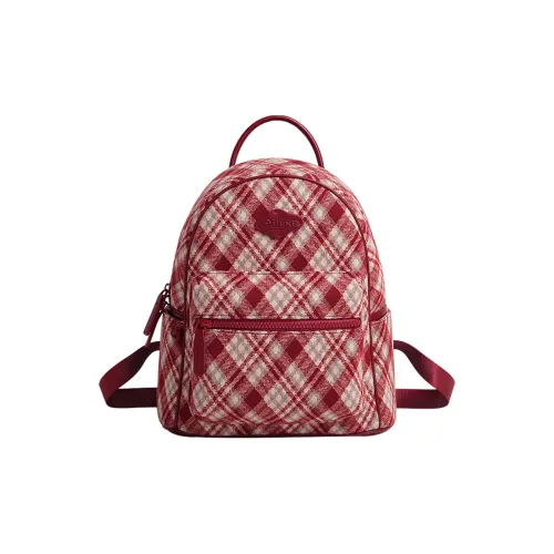AILUXI Ткань Рюкзак Женские Вишнево-красный