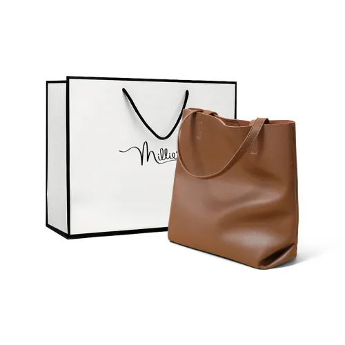 MILLIE'S Коровья кожа Портативная Подмышечная Сумка на плечо Комбинированная Сумка Сумка-ведро Стандартная Женская Какао-коричневый