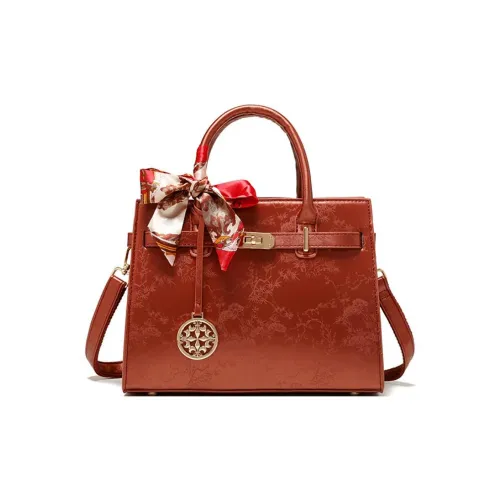 PAYOT Микрофибра Синтетическая Кожа Сумка через плечо Сумка Обычная Женская Кирпично-красная