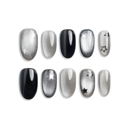 Goodbye Day Galaxy Premium Handcrafted False Nail Oval 19mm