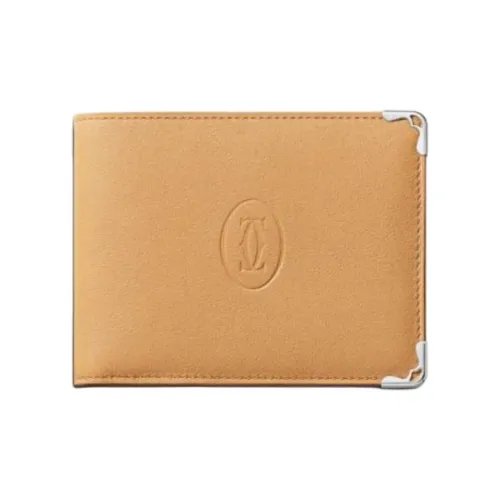 Cartier Бумажник, 6 Отделений Для Кредитных Карт, Must De Cartier Дубленая Телячья Кожа, Палладиевая Отделка