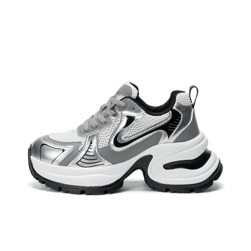 EXULL Q массивные кроссовки Low Top Silver Women's