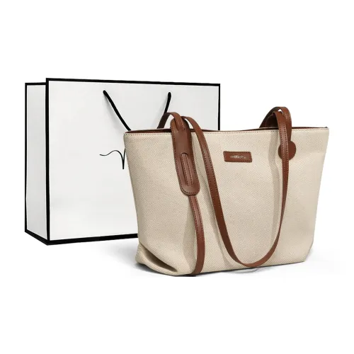 MILLIE'S Ткань Подмышечный Сумка на плечо Тоут Сумка для покупок Обычная Женская Экрю