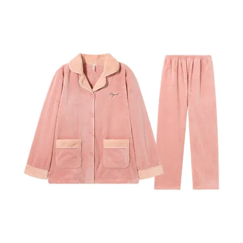 DAERLI Пижамный комплект женский красно-бурый