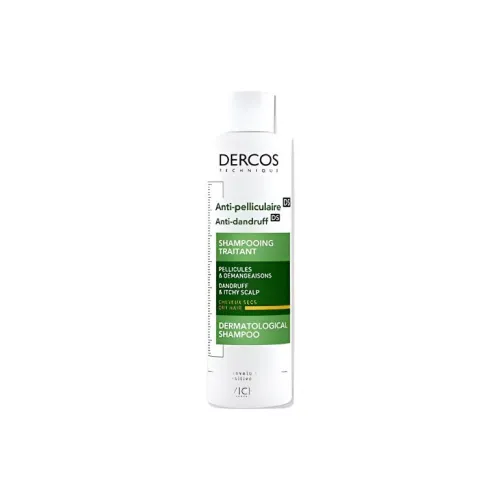 VICHY DERCOS Itch Relief Желтый логотип Шампунь Лечение перхоти Очищающий Успокаивающий 200 мл