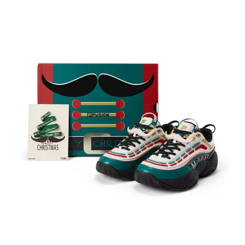 FILA FUSION FIRE XMAS Винтажные баскетбольные кроссовки Low Топ Fragrant Белоснежка/Высокогорный Зеленый Женские