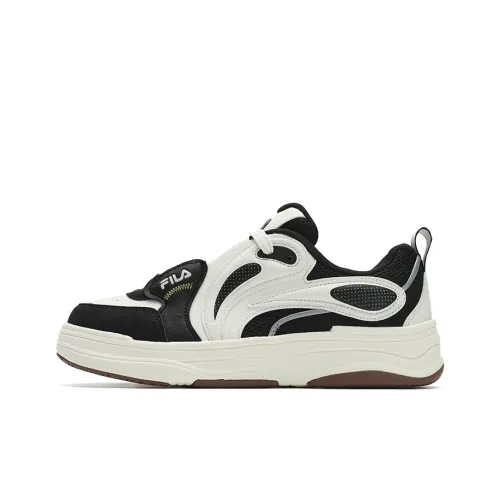 FILA Vibe Аbrasion Resistant Низкие Кроссовки для скейтбординга Мужские Черно-белые