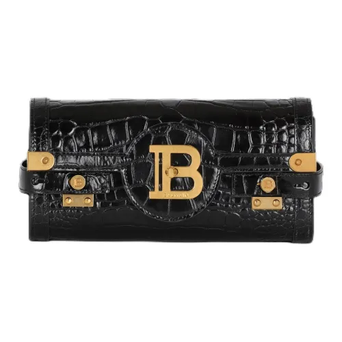BALMAIN Телячья кожа Клатч Женский Черный